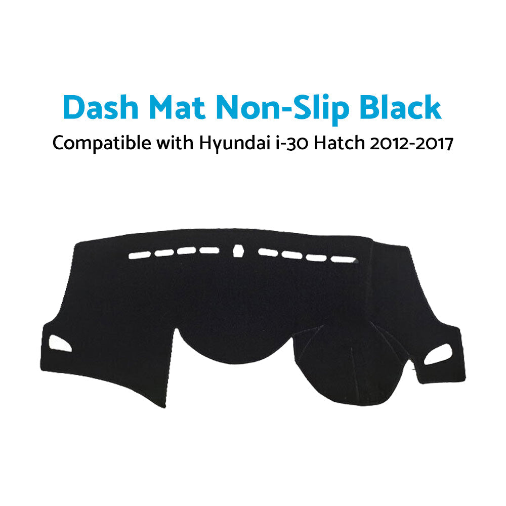 Non-Slip Dash Mat Suitable For Hyundai i30 Hatch 2012-2017 Black Dashboard Cover
