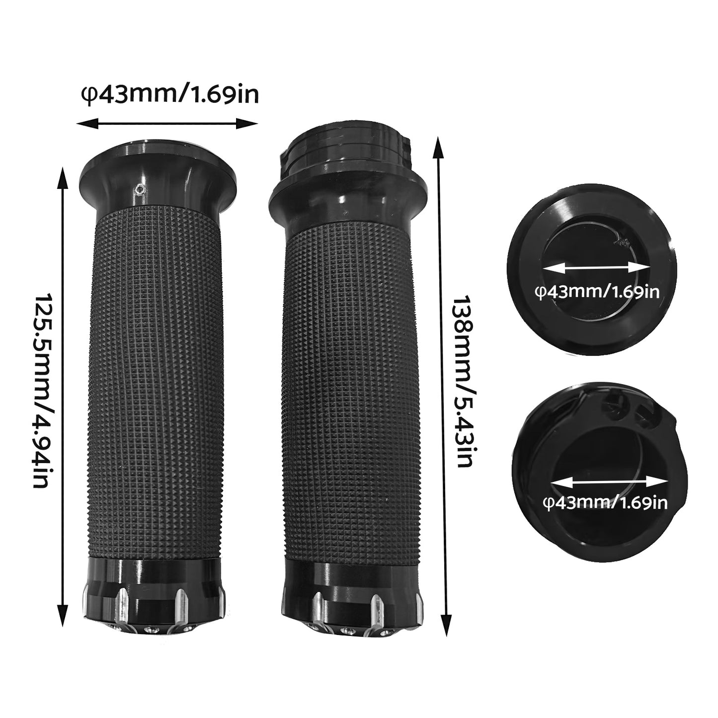 2PCS Motorcycle Handle Bar 1 inch  Hand Grip Suitable for Harley Dyna Sportster