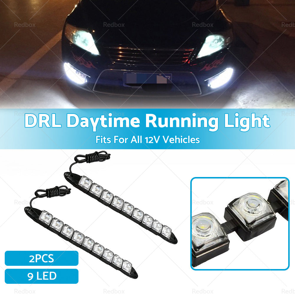{{ 2PCS 9 LED DRL Fog Driving Daylight Daytime Running Light Car Auto Head Lamp }} - Buy Car Parts Online at {{ Kaka Auto Parts }}.