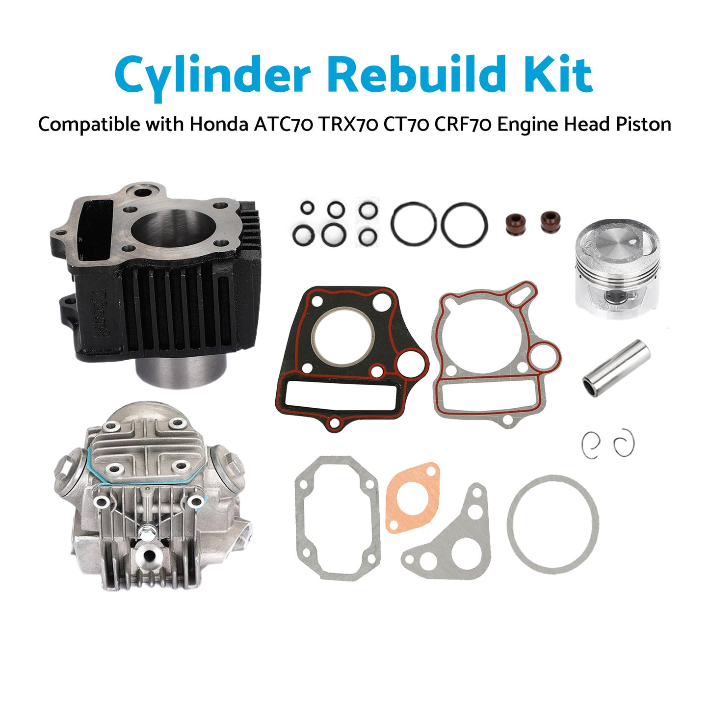 {{ Top End Rebuild Kit Suitable For Honda ATC70 TRX70 CT70 CRF70 Engine Head Piston }} - Buy Car Parts Online at {{ Kaka Auto Parts }}.