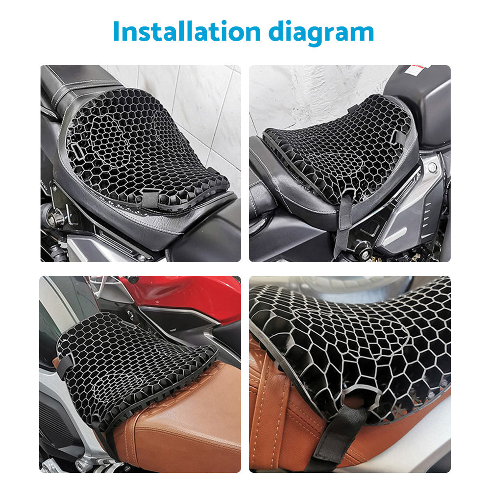1x Motorcycle Comfort Gel Seat Cushion Suitable For Pressure Relief With or Without Sleeve