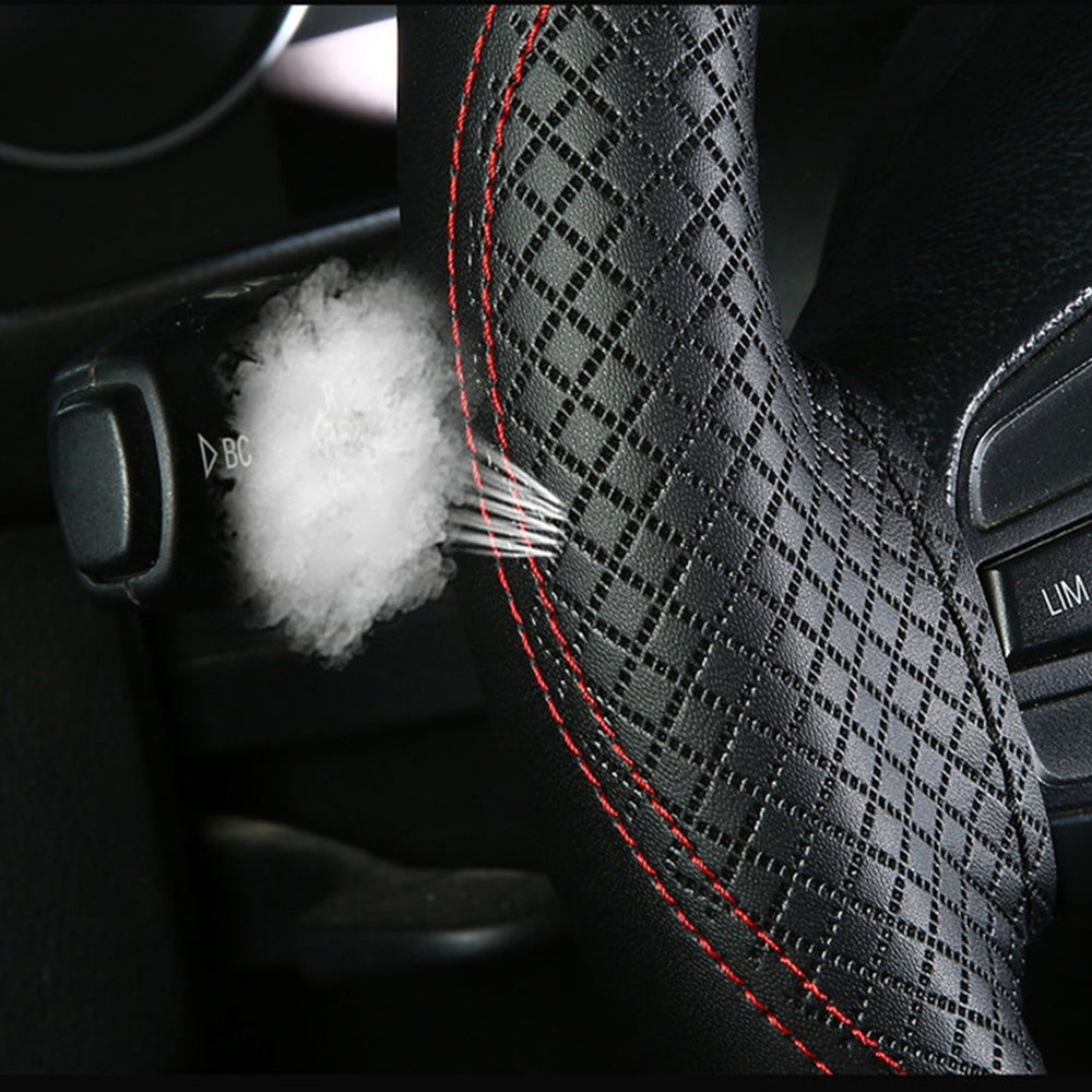 Premium Leather DIY Steering Wheel Cover Suitable For Car – 38cm Auto Protection With Needle