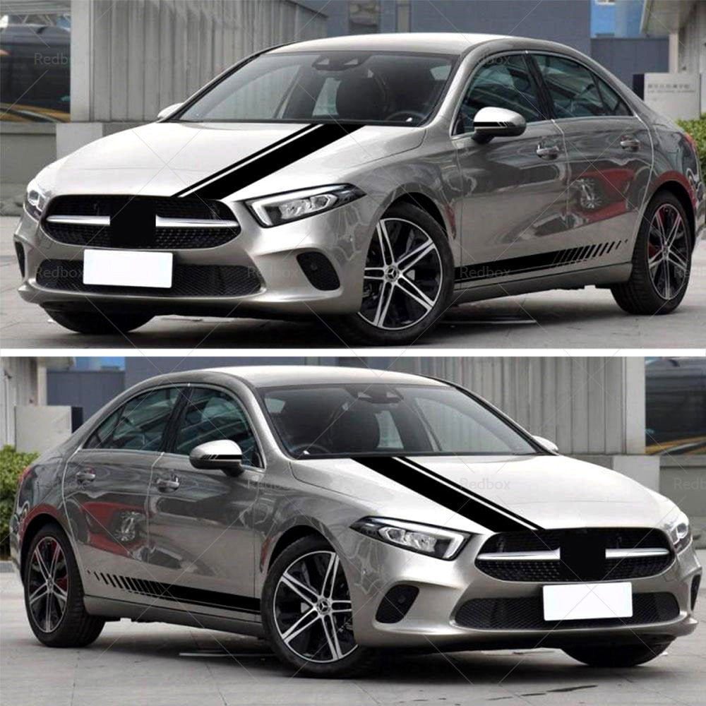 {{ 5x Car Side Body Sticker Vinyl Hood Roof Decals Racing Long Stripe Universal }} - Buy Car Parts Online at {{ Kaka Auto Parts }}.