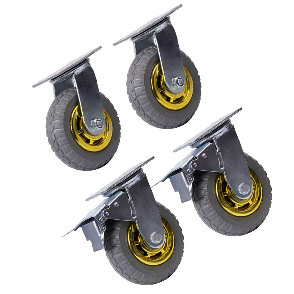 4x 6 Inch (150mm) Heavy Duty Swivel Caster Wheels 1000KG Load, 2 With Brakes Suitable For Universal