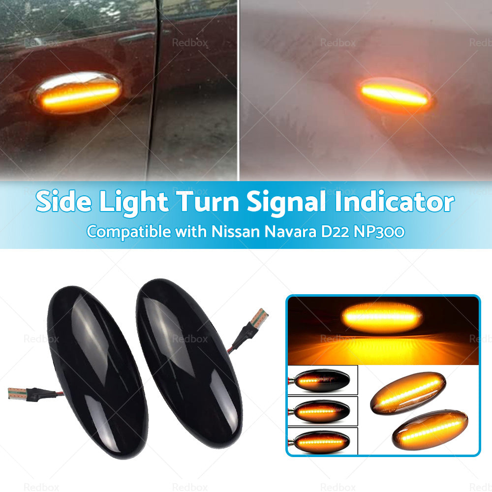 {{ 2x Dynamic Side Light Turn Signal Indicator Suitable For Nissan Navara D22 NP300 }} - Buy Car Parts Online at {{ Kaka Auto Parts }}.
