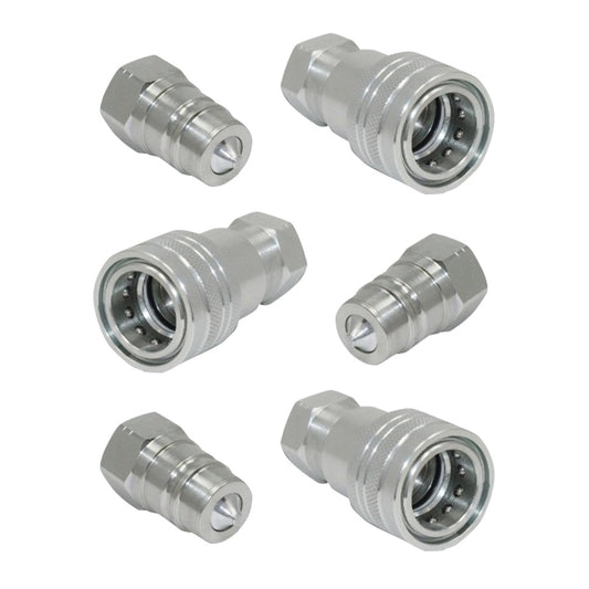 3 Sets 1 or 2 Inch BSP Hydraulic ISO Poppet Quick Release Couplings Suitable For Tractor