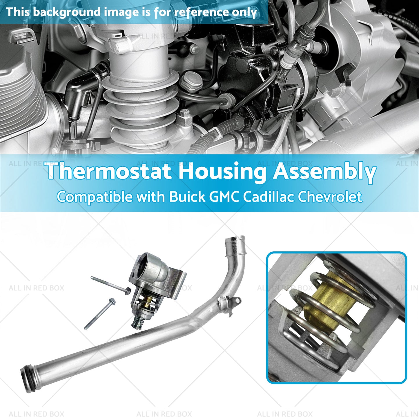 {{ Thermostat Housing Assembly Suitable for Buick GMC Cadillac Chevrolet 12673659 }} - Buy Car Parts Online at {{ Kaka Auto Parts }}.