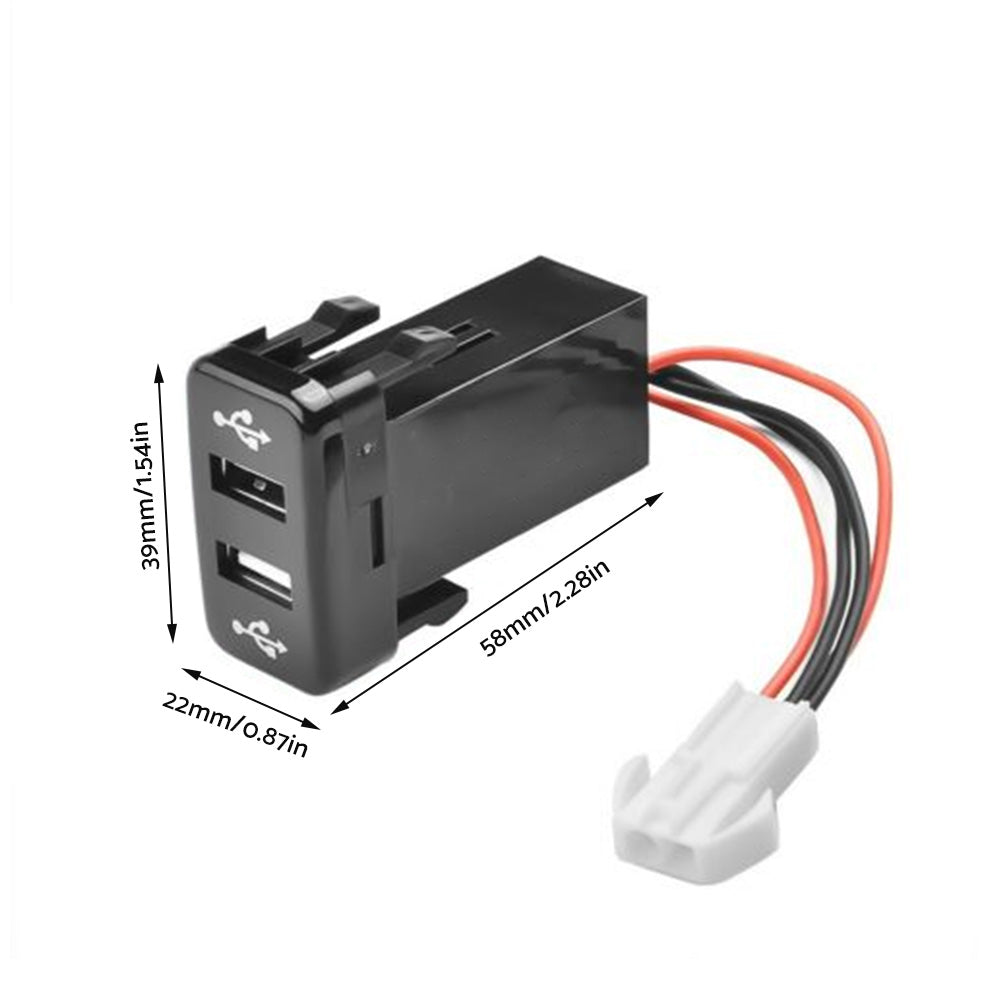 Dual USB Socket Audio Charger Suitable For Toyota Hilux / Prado / Land Cruiser 100 / 120 Series