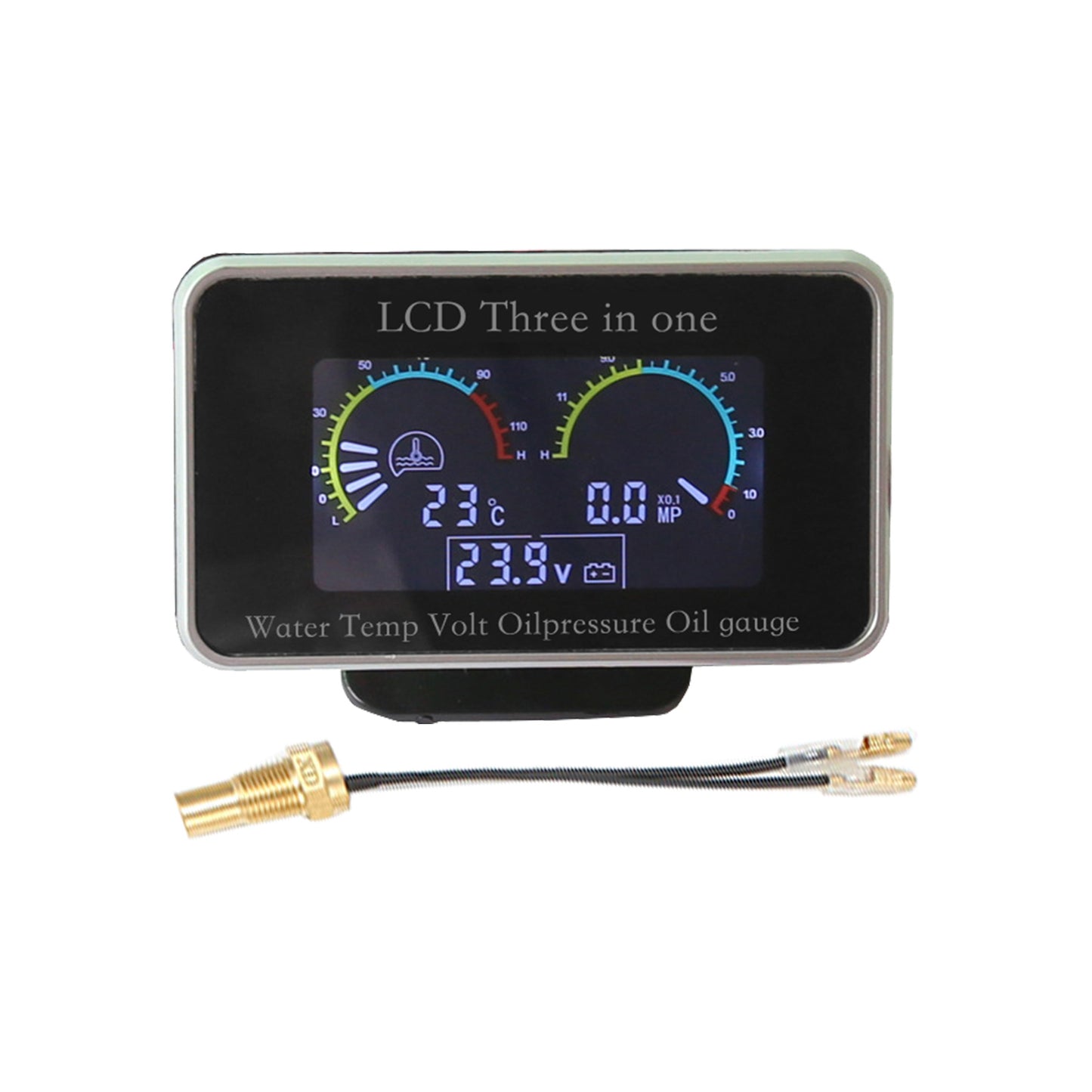 {{ 3in1 LCD Oil Pressure Gauge Monitor+Voltmeter+Water Temp Gauge 12V/24V Car Truck }} - Buy Car Parts Online at {{ Kaka Auto Parts }}.