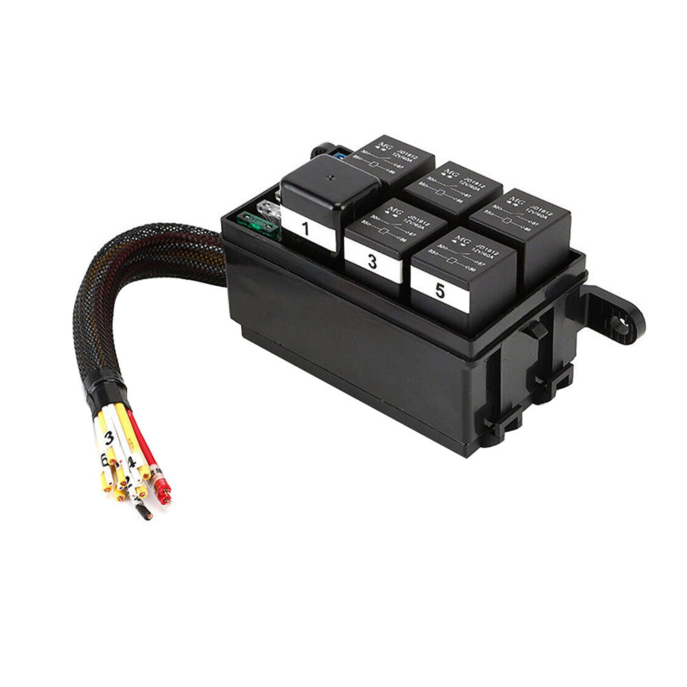 {{ 6-Way 12V Auto Waterproof Fuse Relay Holder Box Block 40A Relays with ATC Fuse }} - Buy Car Parts Online at {{ Kaka Auto Parts }}.