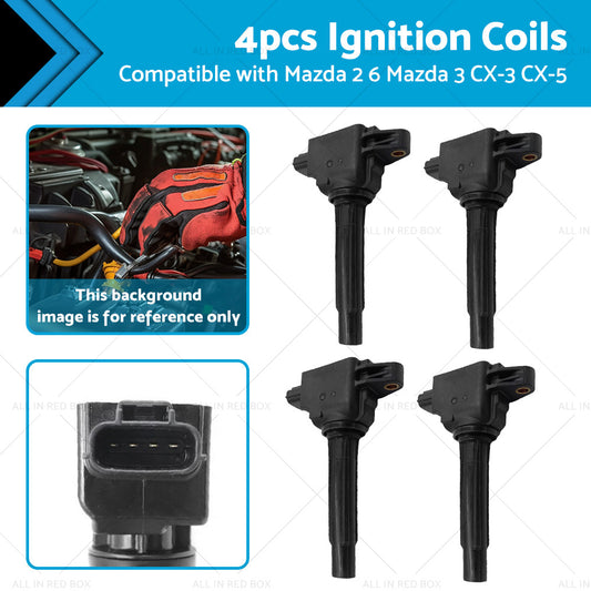 {{ 4x Ignition Coil Suitable for Mazda 2 6 Mazda 3 SP20 SP25 CX-3 CX-5 CX-9 }} - Buy Car Parts Online at {{ Kaka Auto Parts }}.