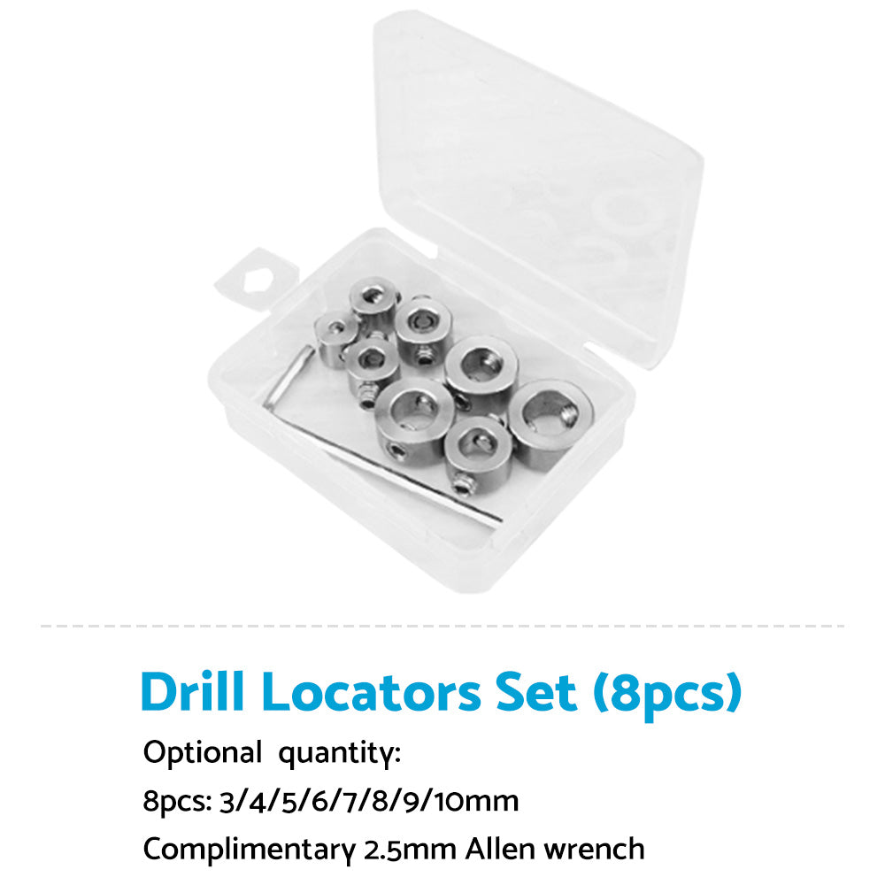 Drill Stop Collar Set 3mm-16mm Drilling Bit Depth Stopper Ring Woodworking