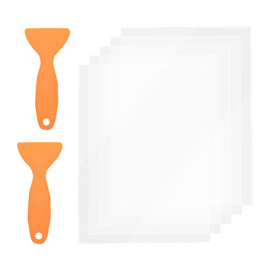 5x FEP Film Sheets With 2x Cleaning Blades Suitable For Anycubic Resin 3D Printer