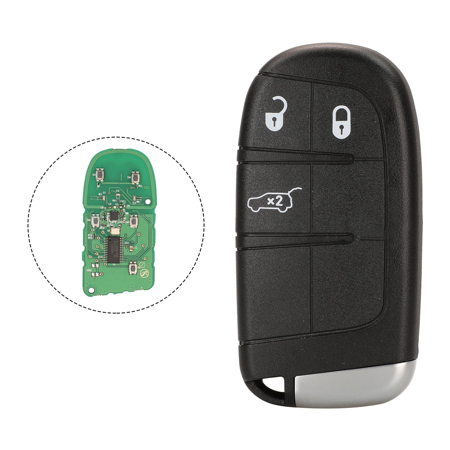 3-Button Smart Car Remote Key Replacement Suitable For Jeep Grand Cherokee 2014-2019