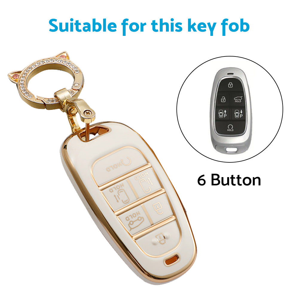 TPU 6-Button Car Remote Key Fob Cover Suitable For Hyundai Sonata / Tucson / Santa Fe