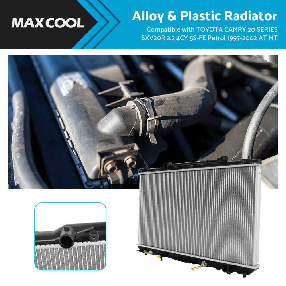 {{ Radiator Suitable For Toyota Camry 20 Series SXV20R 2.2 4CYL Petrol MT AT 97-02 }} - Buy Car Parts Online at {{ Kaka Auto Parts }}.