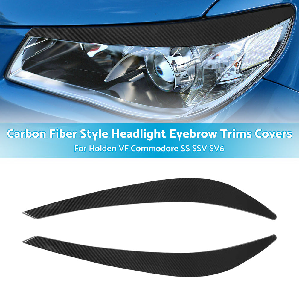 {{ Carbon Fiber Style Headlight Eyebrow Trims Covers for Holden Commodore VF SS SSV }} - Buy Car Parts Online at {{ Kaka Auto Parts }}.