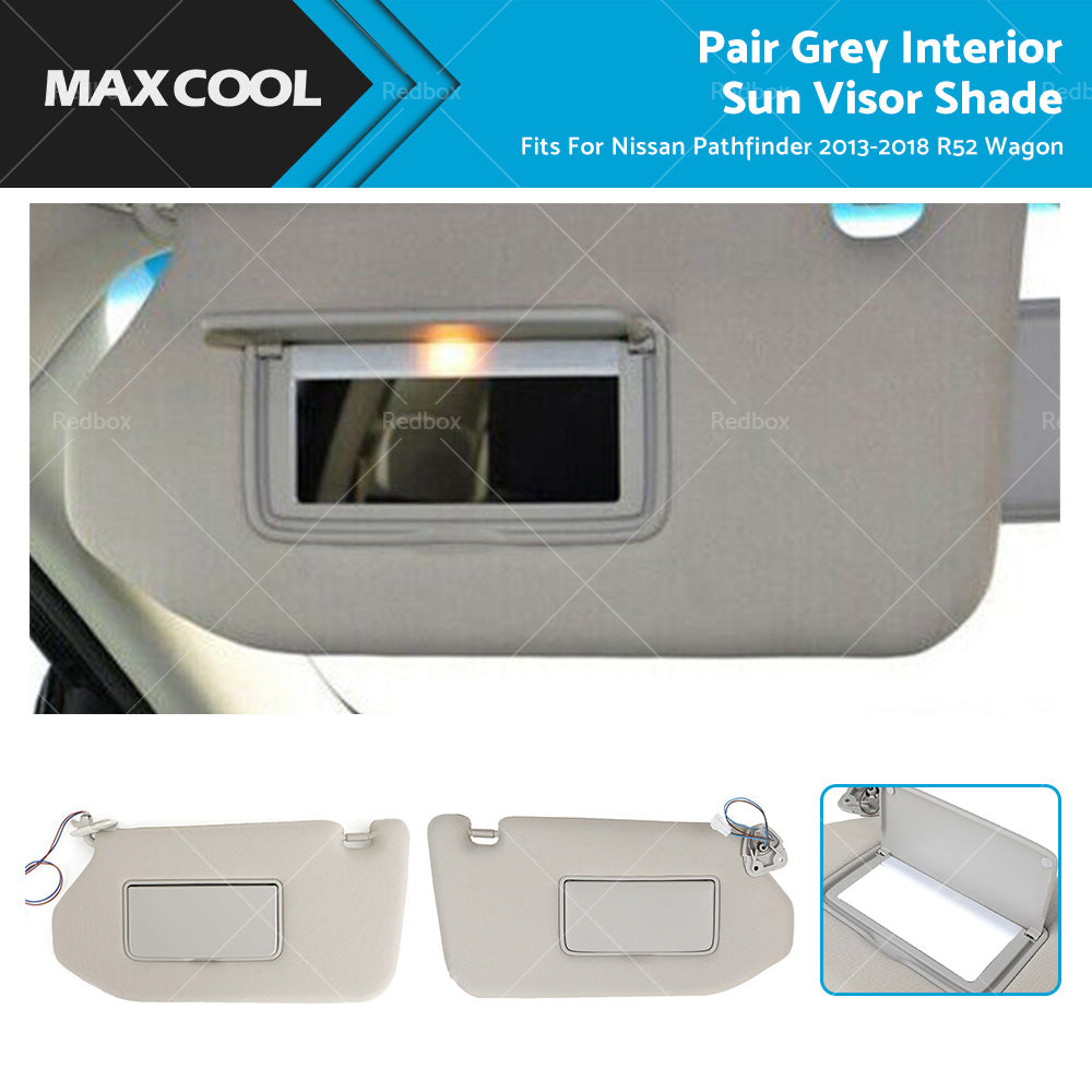 {{ RH LH Interior Sun Visor Shade Grey Fits For Nissan Pathfinder 13-18 R52 Wagon }} - Buy Car Parts Online at {{ Kaka Auto Parts }}.