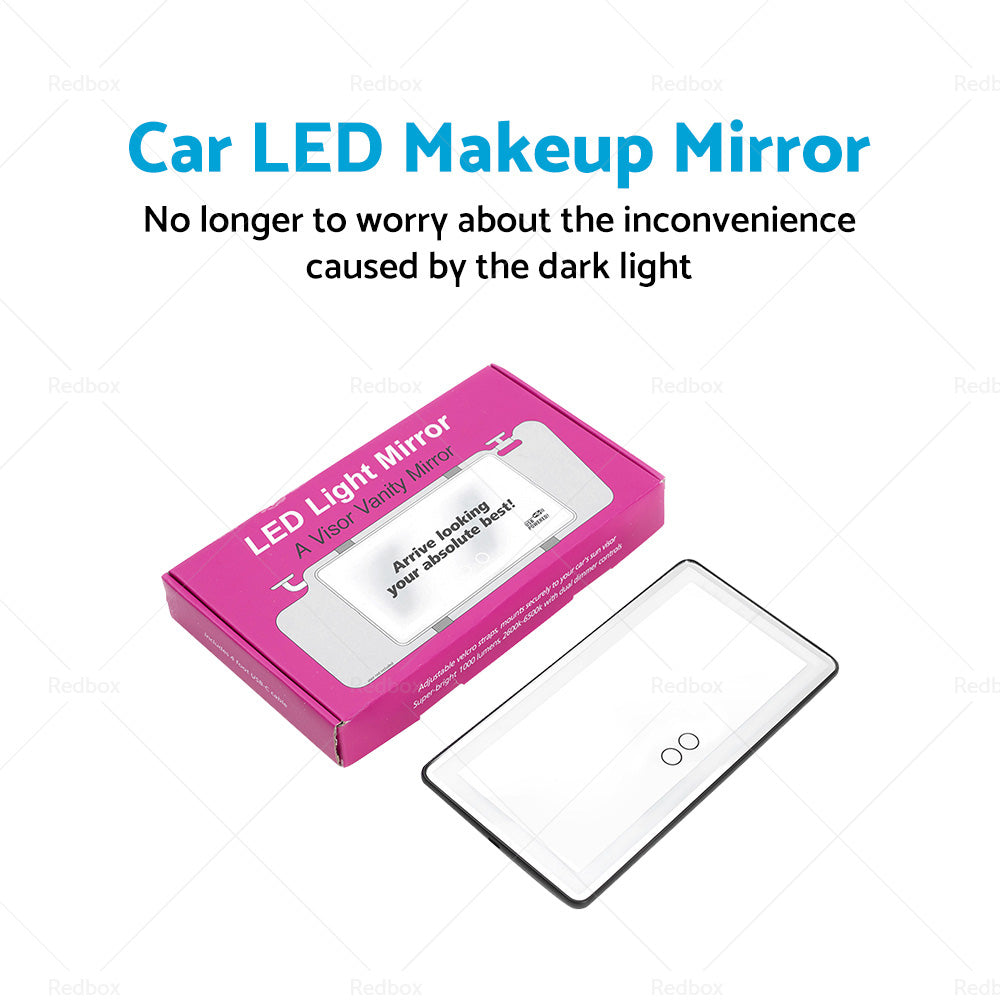 {{ Car Sun Visor Makeup Cosmetic Mirror Set with 3 Type 60 LED Light Black 26x13cm }} - Buy Car Parts Online at {{ Kaka Auto Parts }}.