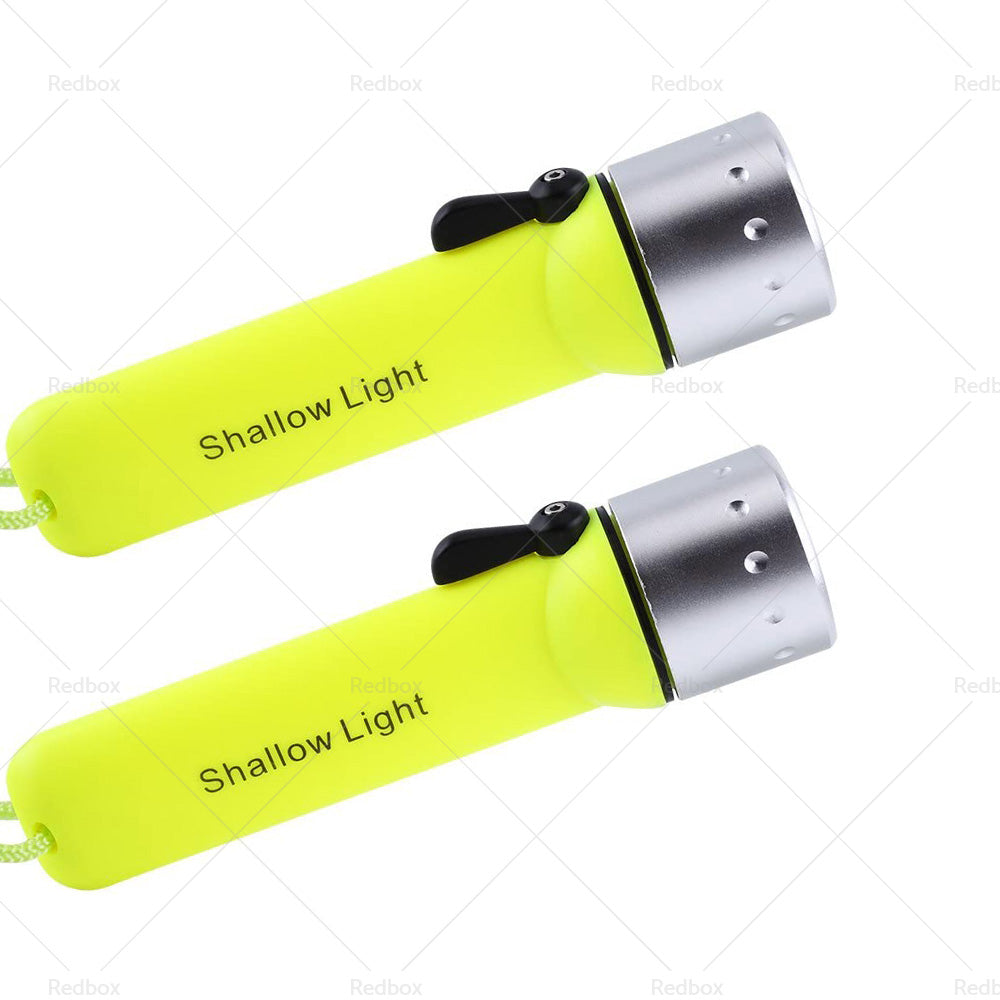 2pack Waterproof Bright LED Scuba Diving Underwater Flashlight Torch Light Lamp