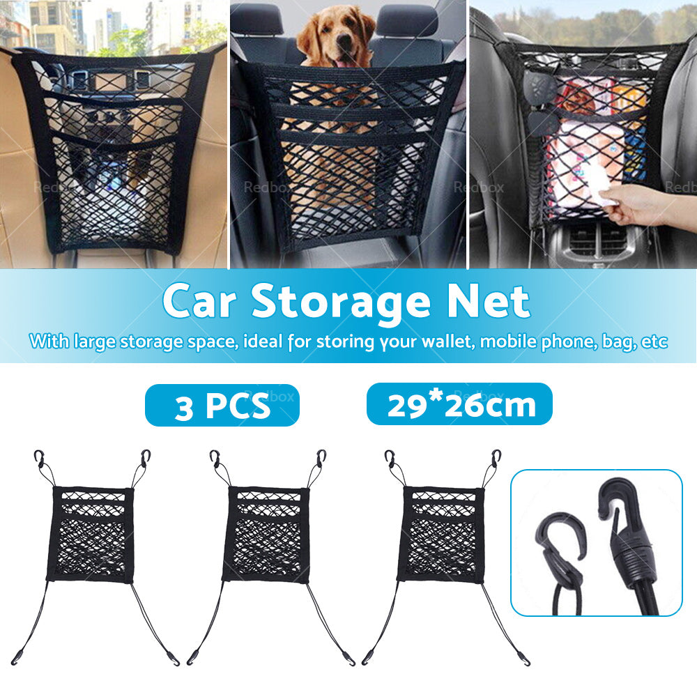 {{ 3PCS Car Truck Seat Mesh Tidy Storage Net Bag Organizer Holder Multi-Pocket }} - Buy Car Parts Online at {{ Kaka Auto Parts }}.