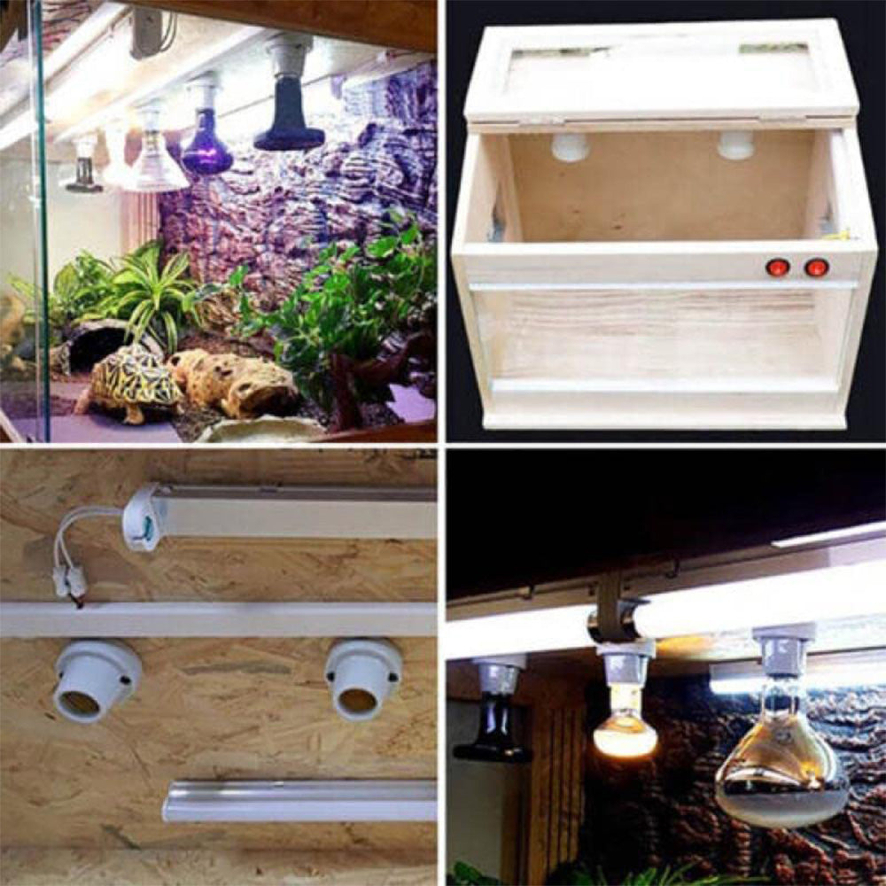 2x Ceramic Heat UVB Lamp Light Holder Suitable For Reptile Brooder Basking Tortoise