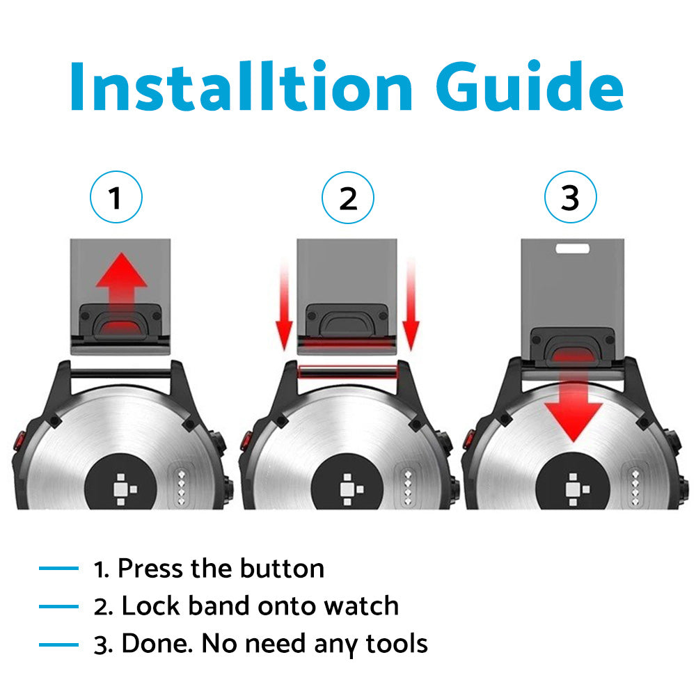 Stainless Steel Strap Quick Fit Watch Band Suitable For Garmin Fenix 5 6 22mm