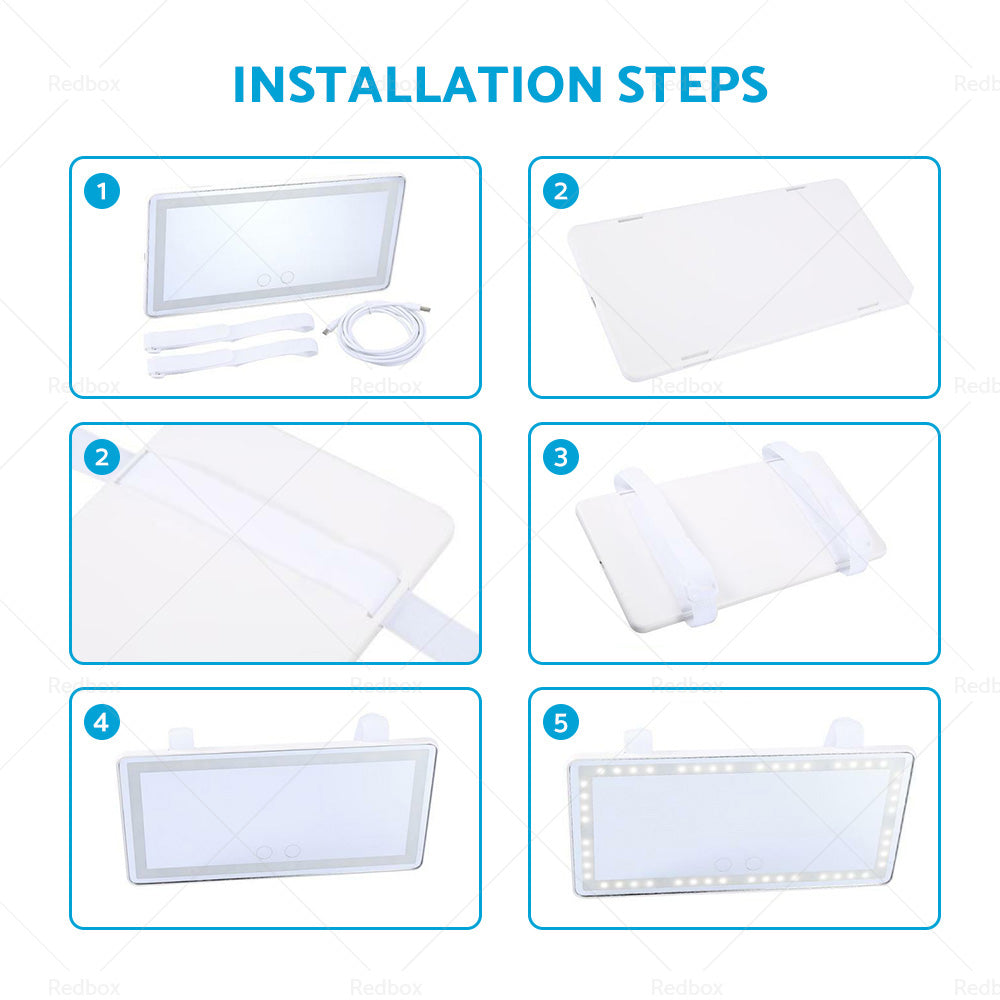 {{ Car Sun Visor LED Makeup Cosmetic Mirror Set with 3 Type Light Touch Screen New }} - Buy Car Parts Online at {{ Kaka Auto Parts }}.