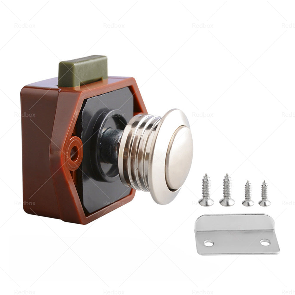 {{ 5x Push Button Latch Knob Catch Lock For Drawer Cupboard Door Caravan Cabinet }} - Buy Car Parts Online at {{ Kaka Auto Parts }}.