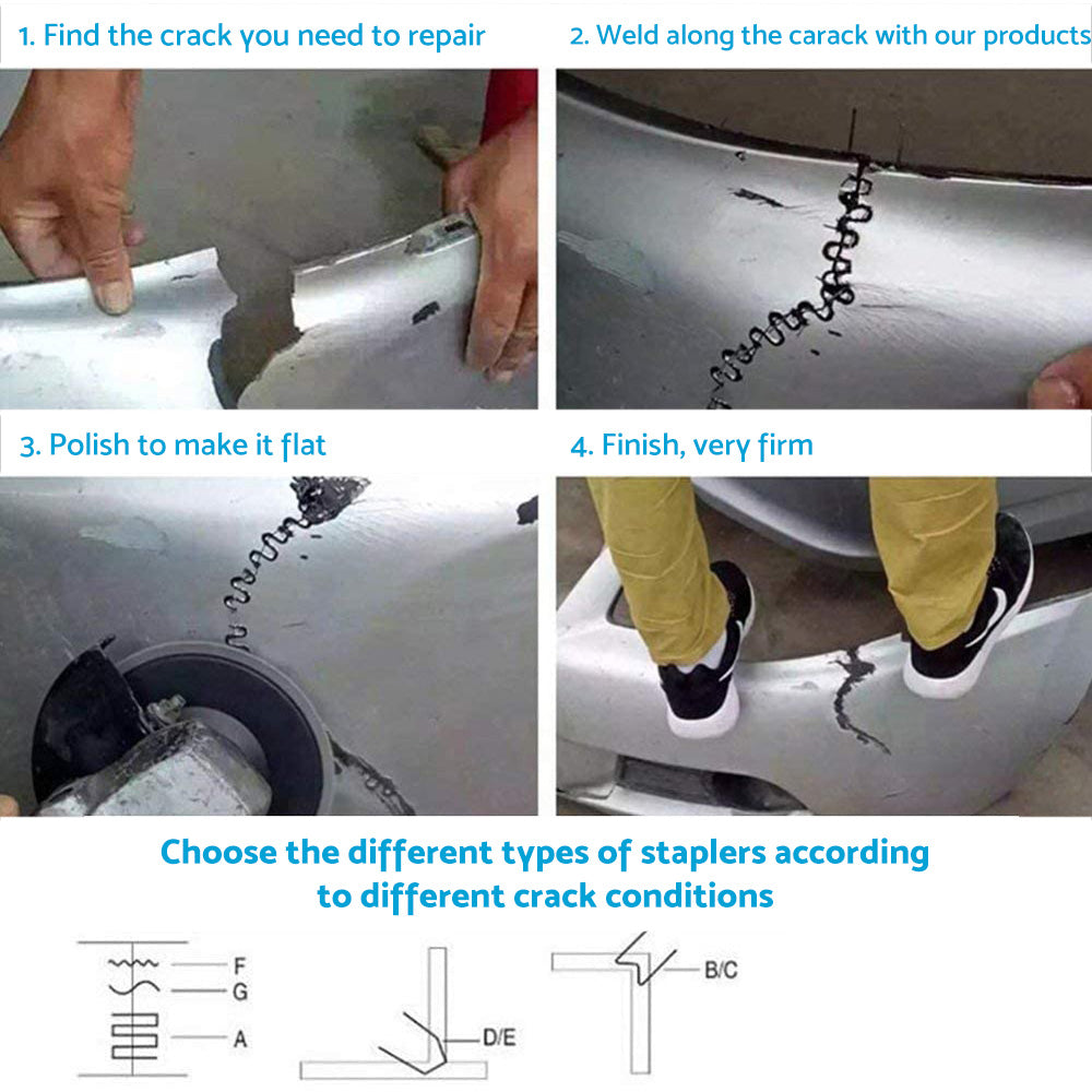 1200PCS Steel Hot Stapler Staples Repair Tools Kit For Plastic Welder Car Bumper