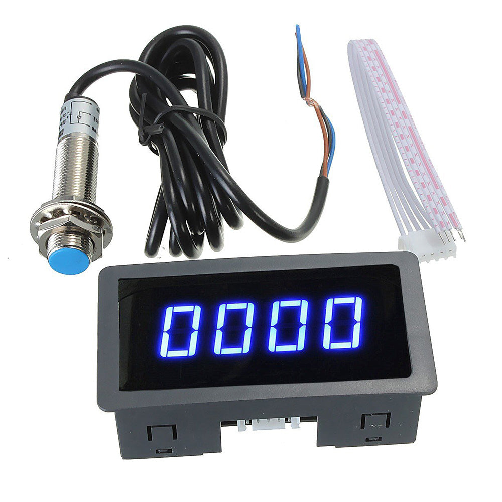 4x Digital LED Tachometer RPM Speed Meters Suitable For Hall Proximity Switch Sensor NPN Set