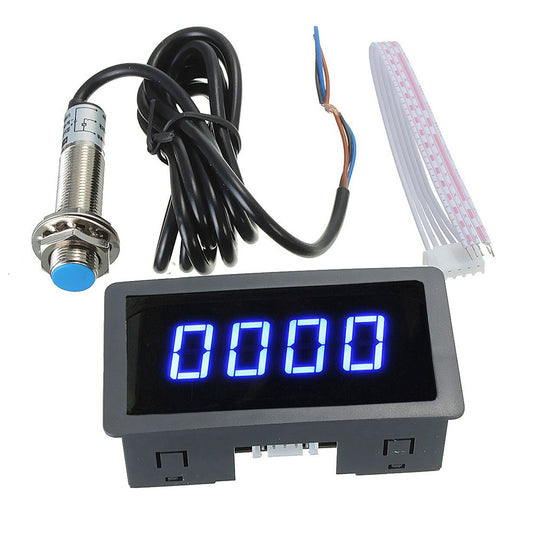 4x Digital LED Tachometer RPM Speed Meters Suitable For Hall Proximity Switch Sensor NPN Set