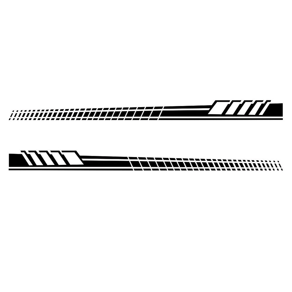 2x Car Body Stickers Long Stripe Side Skirt Decoration Decals Set
