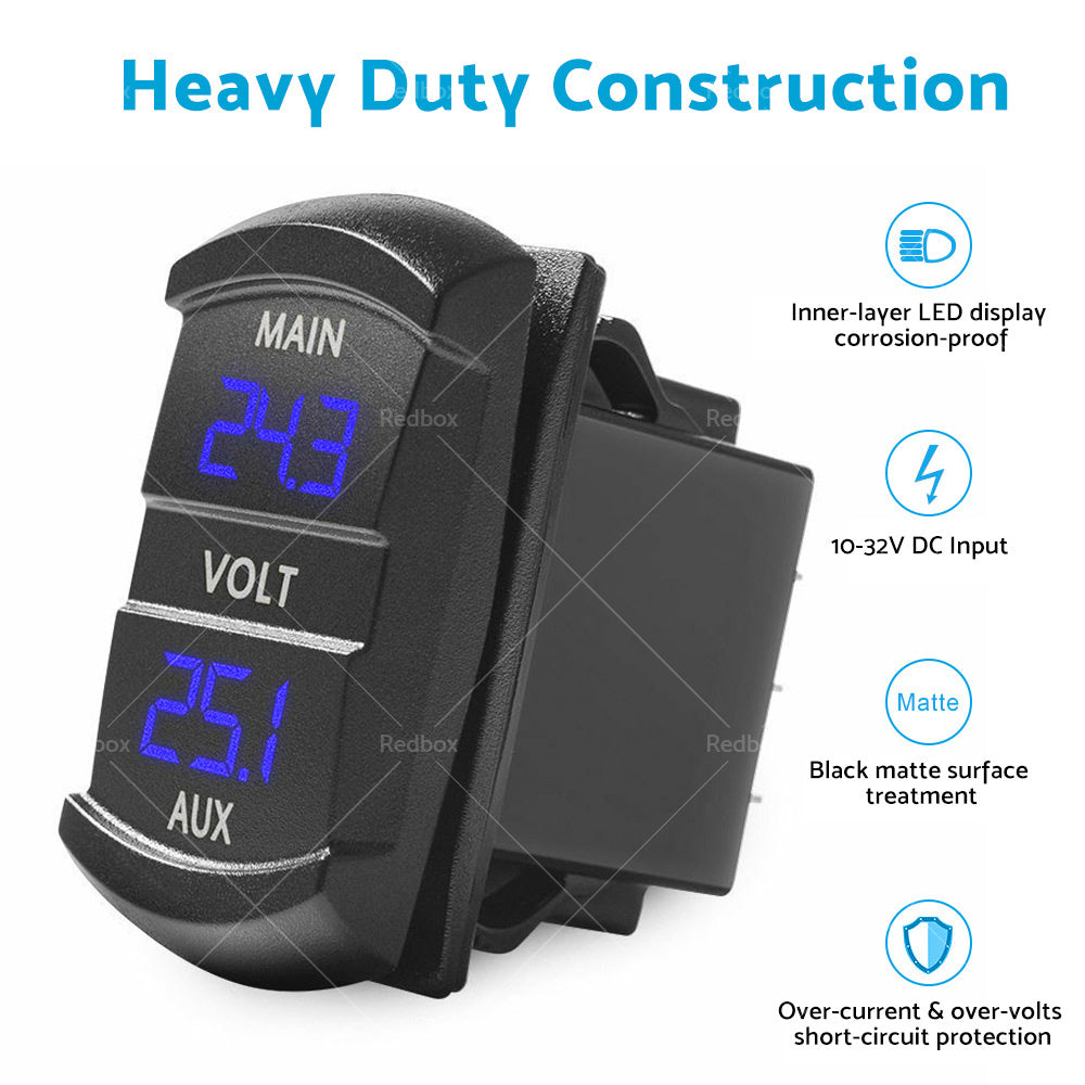 {{ 12V-24V Dual Voltmeter Battery Monitor LED Digital Car Boat Voltage Marine Gauge }} - Buy Car Parts Online at {{ Kaka Auto Parts }}.