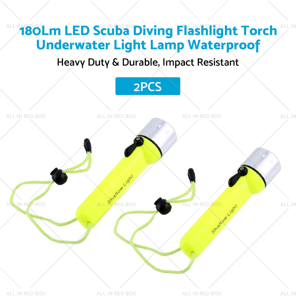 2pack Waterproof Bright LED Scuba Diving Underwater Flashlight Torch Light Lamp