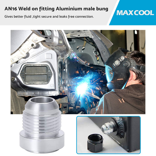 {{ AN16 Male Aluminium weld on JIC bung fitting -16AN JXSS032 AU }} - Buy Car Parts Online at {{ Kaka Auto Parts }}.