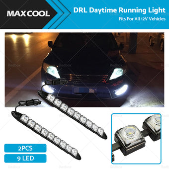 compare product 2PCS 9 LED DRL Fog Driving Daylight Daytime Running Light Car Auto Head Lamp