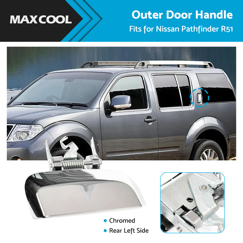 {{ REAR LH Left Hand Outer Door Handle Chrome For Nissan Pathfinder R51 2005-2013 }} - Buy Car Parts Online at {{ Kaka Auto Parts }}.