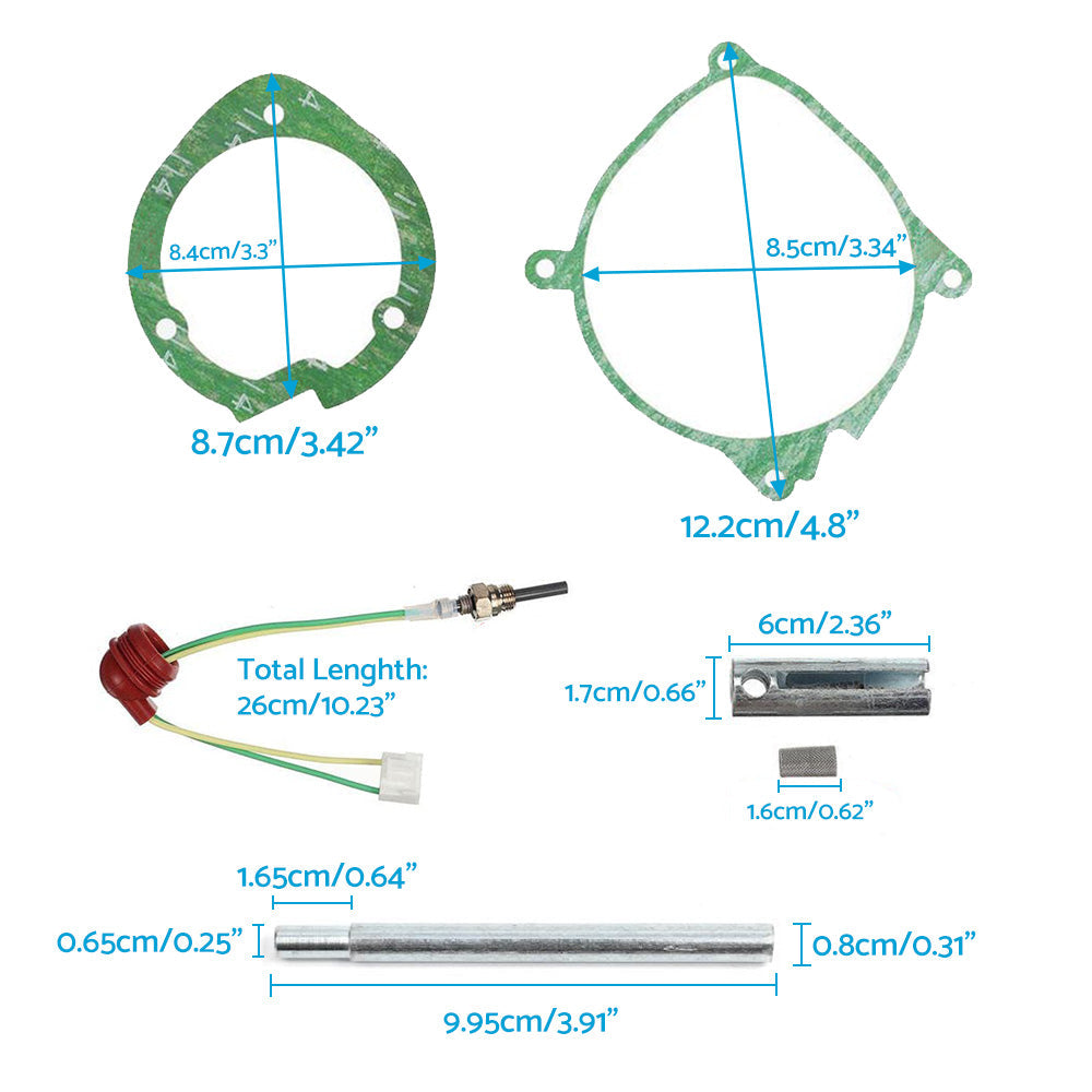 7x Car Air Diesel Gasket and Ceramic Glow Plug Kit Suitable For Chinese Diesel Heater 2KW