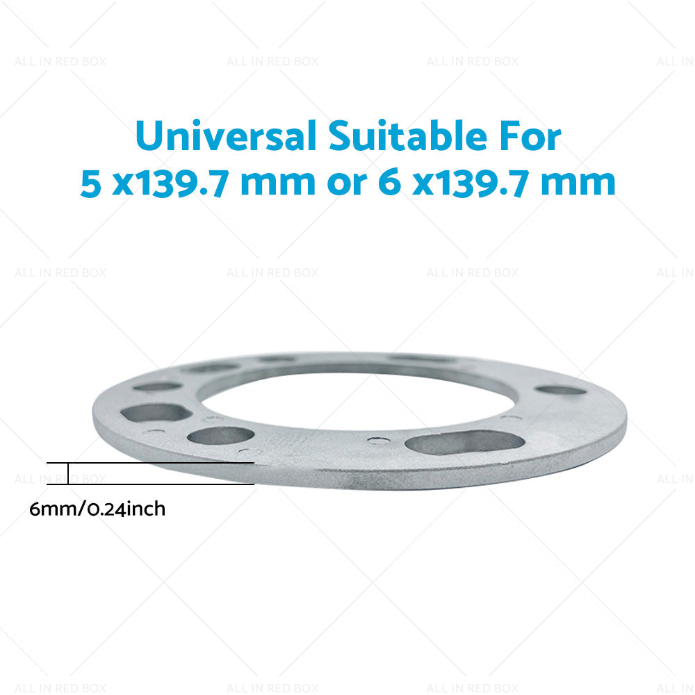 {{ 4PCS 6mm Wheel Spacers 6X139. 7 PCD 6 Studs Suitable For Hilux Land Cruiser }} - Buy Car Parts Online at {{ Kaka Auto Parts }}.