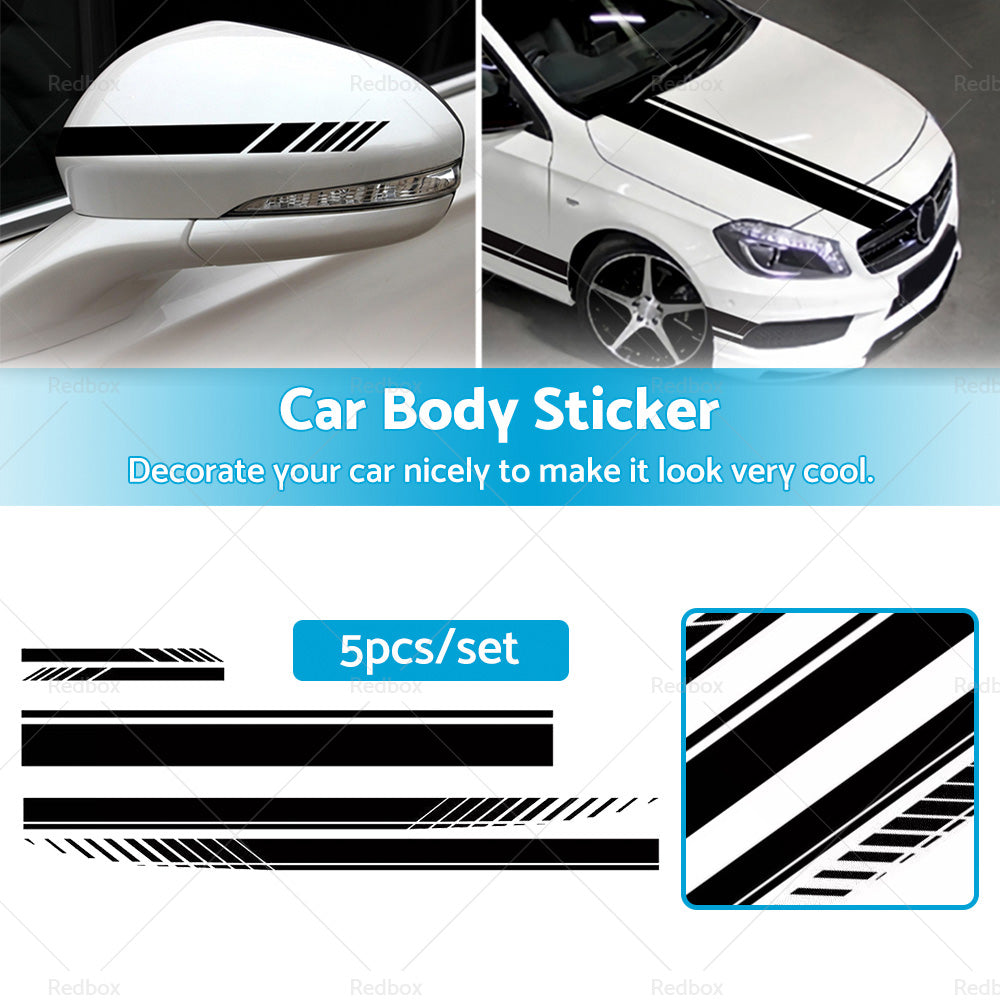 {{ 5x Car Side Body Sticker Vinyl Hood Roof Decals Racing Long Stripe Universal }} - Buy Car Parts Online at {{ Kaka Auto Parts }}.