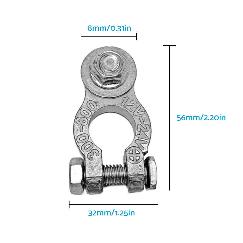 8PCS DC 12V-24V Car Battery Terminals Positive Negative Connectors Clamp Clip