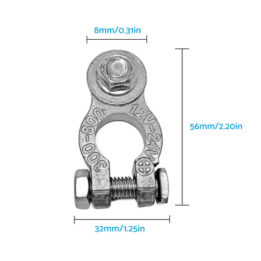 8PCS DC 12V-24V Car Battery Terminals Positive Negative Connectors Clamp Clip