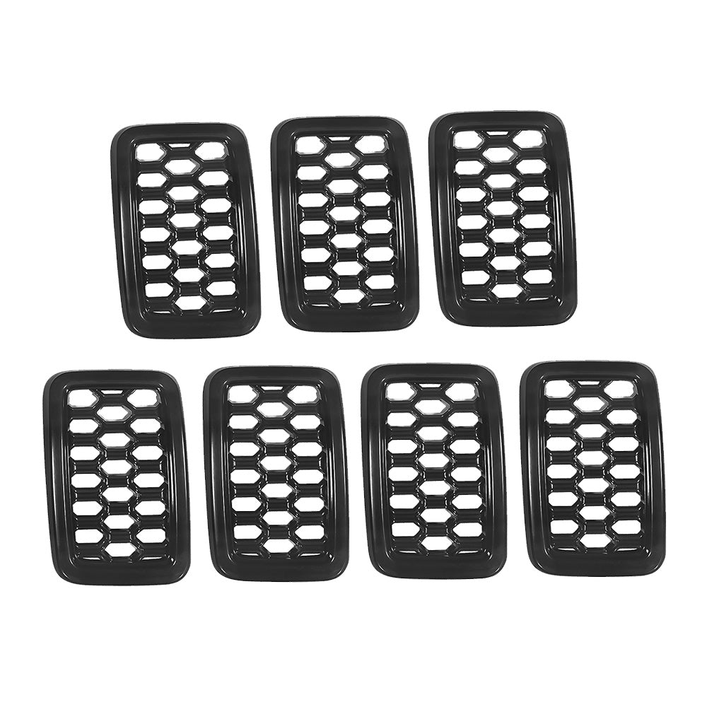 Front Grille Mesh Covers Inserts Suitable For Jeep Grand Cherokee 2017-2022 Black