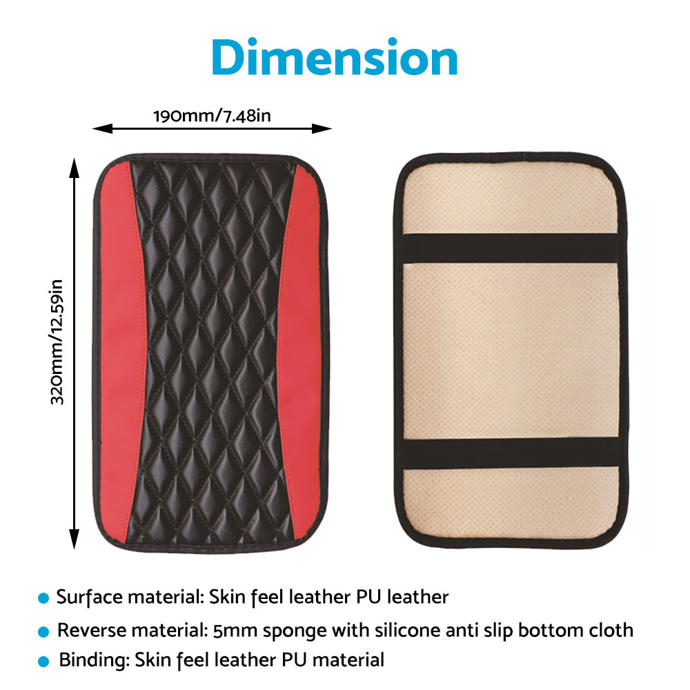 Universal Car Armrest Cushion Cover Suitable For Center Console Box PU Leather Pad Protector