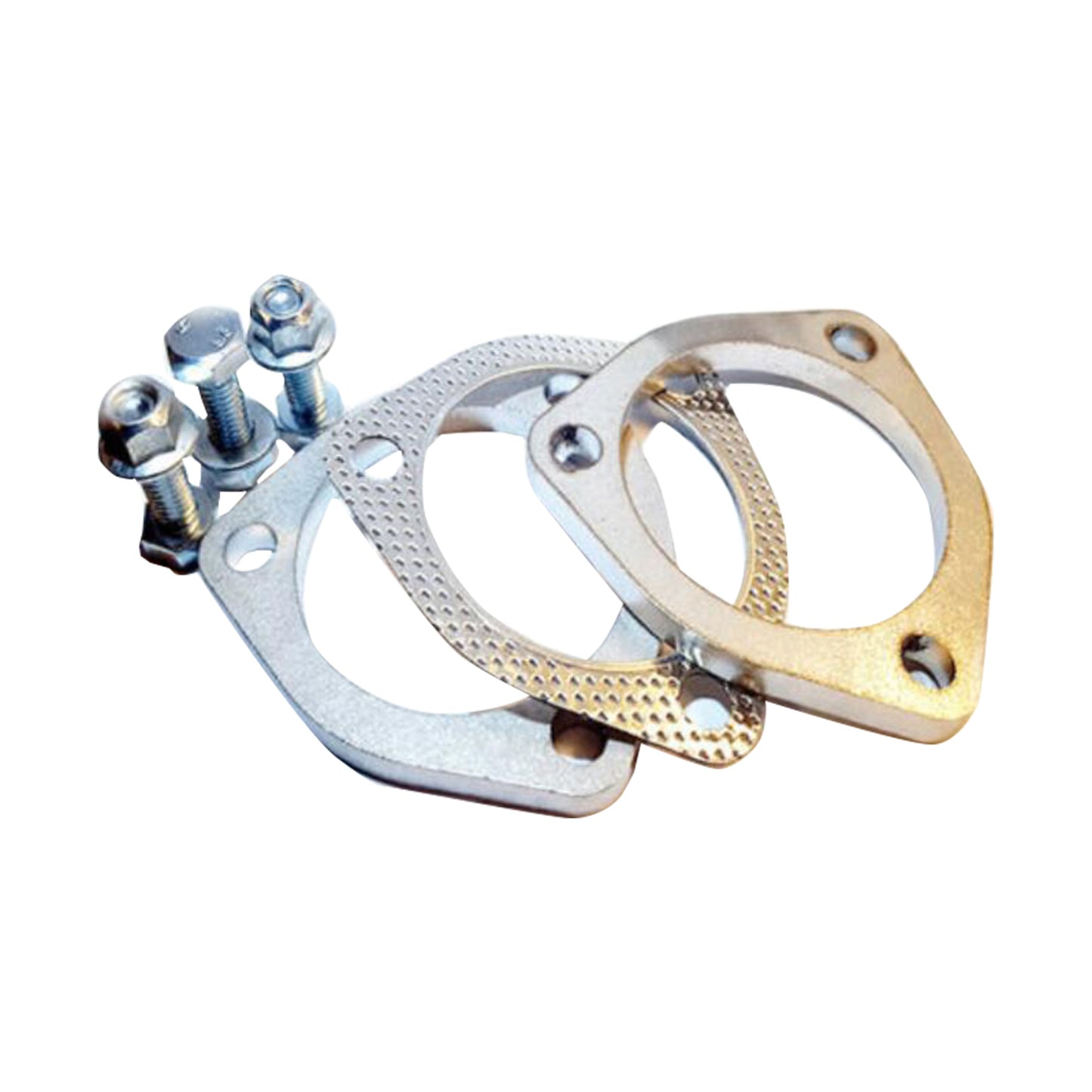 {{ Universal Exhaust Flange Plate Set 304 Stainless Steel 2.5" 63mm 3 Bolt Gasket }} - Buy Car Parts Online at {{ Kaka Auto Parts }}.