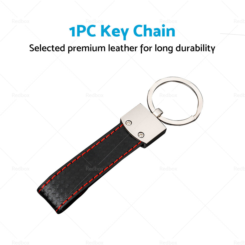 {{ 1 Piece Black Key Ring Keychain Keyring Metal  PU Leather Key Chain Universal }} - Buy Car Parts Online at {{ Kaka Auto Parts }}.