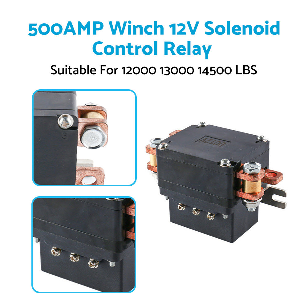 {{ 500AMP Winch 12V Solenoid Control Relay Suitable For 12000 13000 14500 15000 LBS }} - Buy Car Parts Online at {{ Kaka Auto Parts }}.