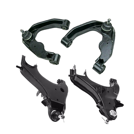 2x Front Upper+Lower Control Arms Suitable For Nissan Navara D22 4WD 97-15