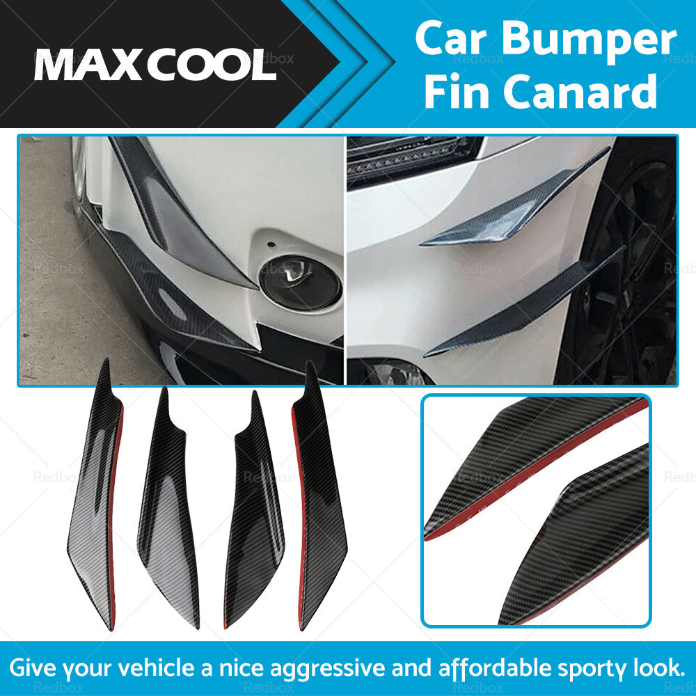 {{ 4x Carbon Fiber Car Bumper Fin Canard Splitter Diffuser Valence Spoiler Lip }} - Buy Car Parts Online at {{ Kaka Auto Parts }}.
